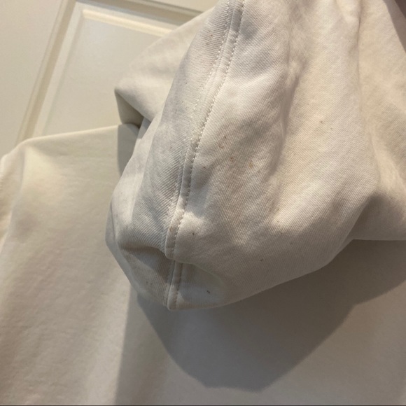 J. Lindeberg White Distressed Zip Up Hoodie Size M - Picture 8 of 10